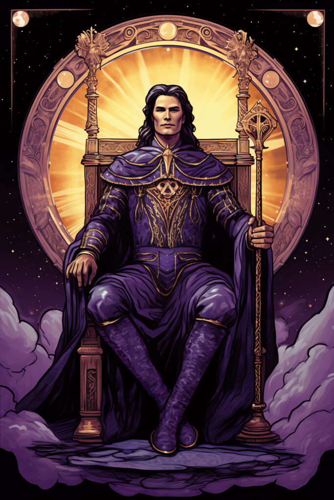 Carte du tarot représentant l’empereur, il incarne le leadership, la stabilité et la force
